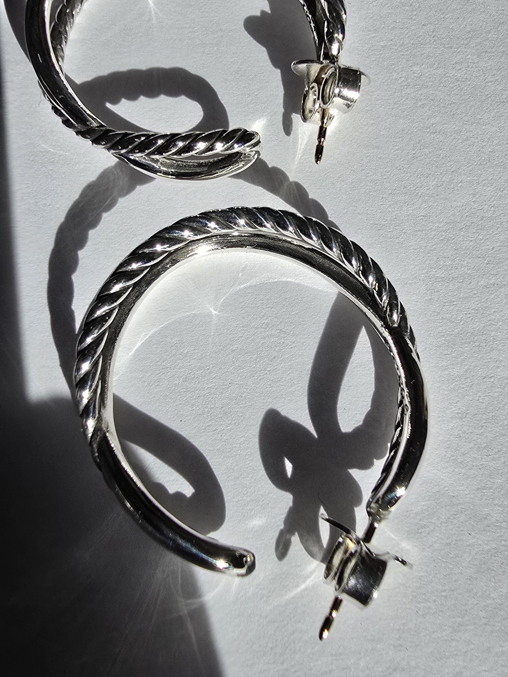 David Yurman Crossover Hoop Earrings - Silver 925